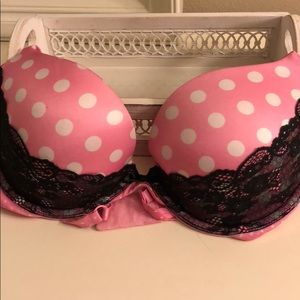 VS pink polka dot bra